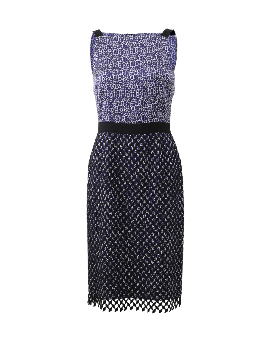 Hammered Silk Embroidered Pencil Dress