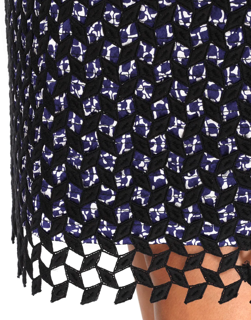 Hammered Silk Embroidered Pencil Dress