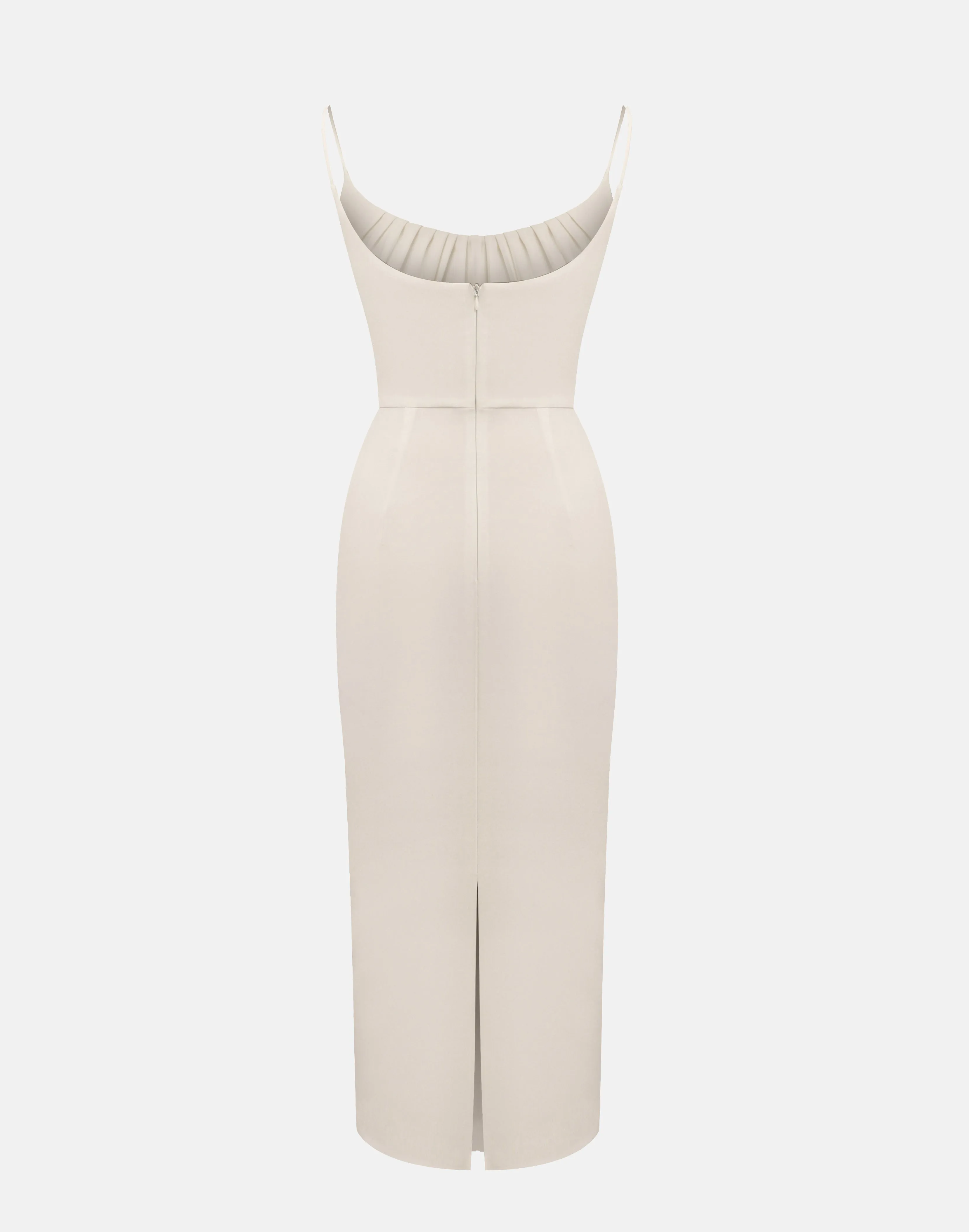 MIREILLE MIDI DRESS IN ALABASTRINE WHITE