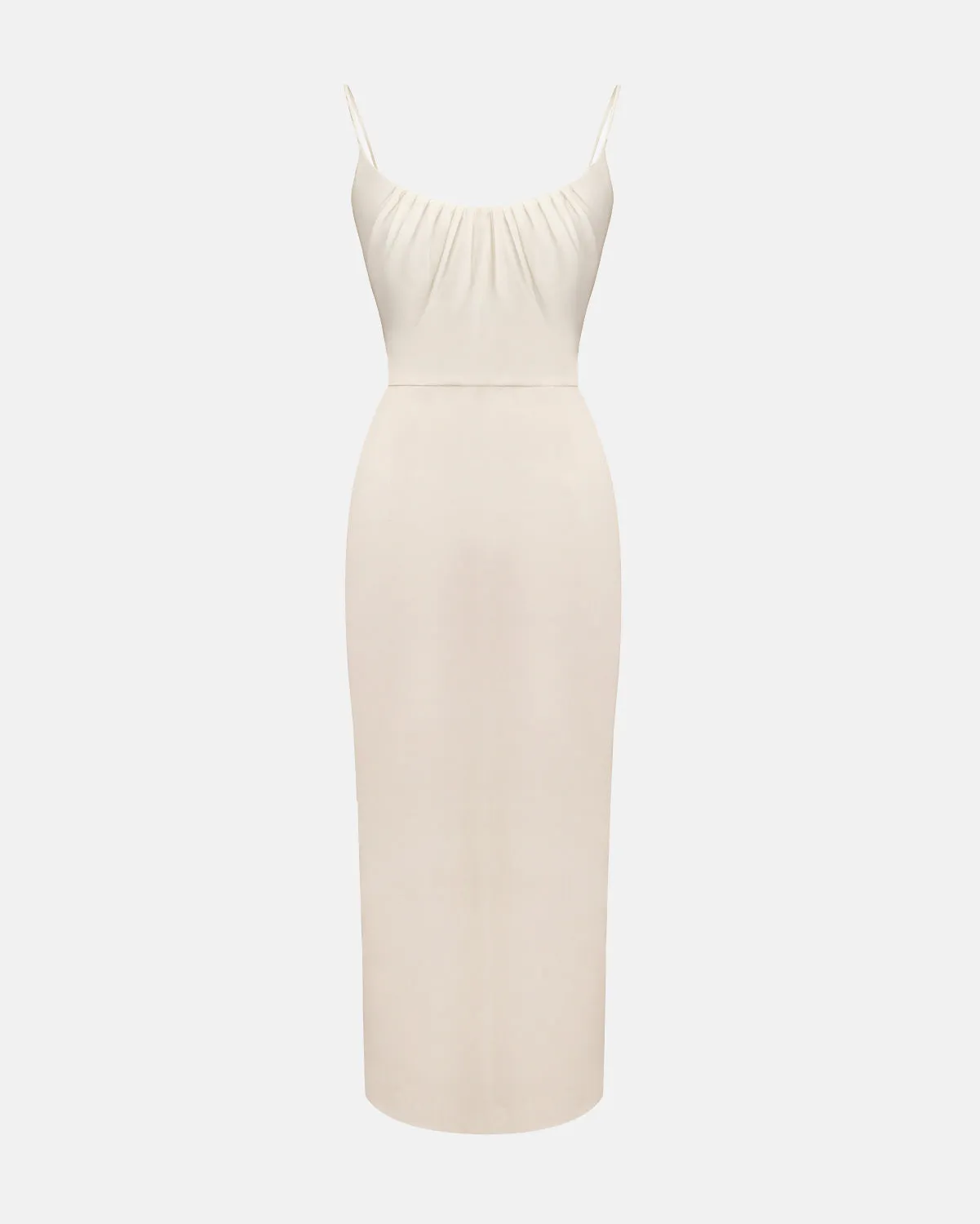 MIREILLE MIDI DRESS IN ALABASTRINE WHITE